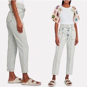 Jonathan Simkhai Standard Ace high-waisted Paper bag cropped acid‎ wash jeans 29